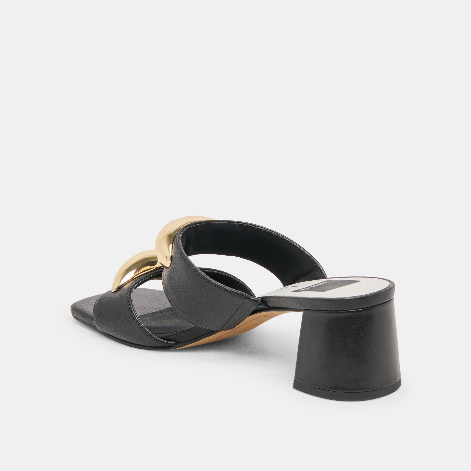 Barnet Black Leather Heels / Dolce Vita