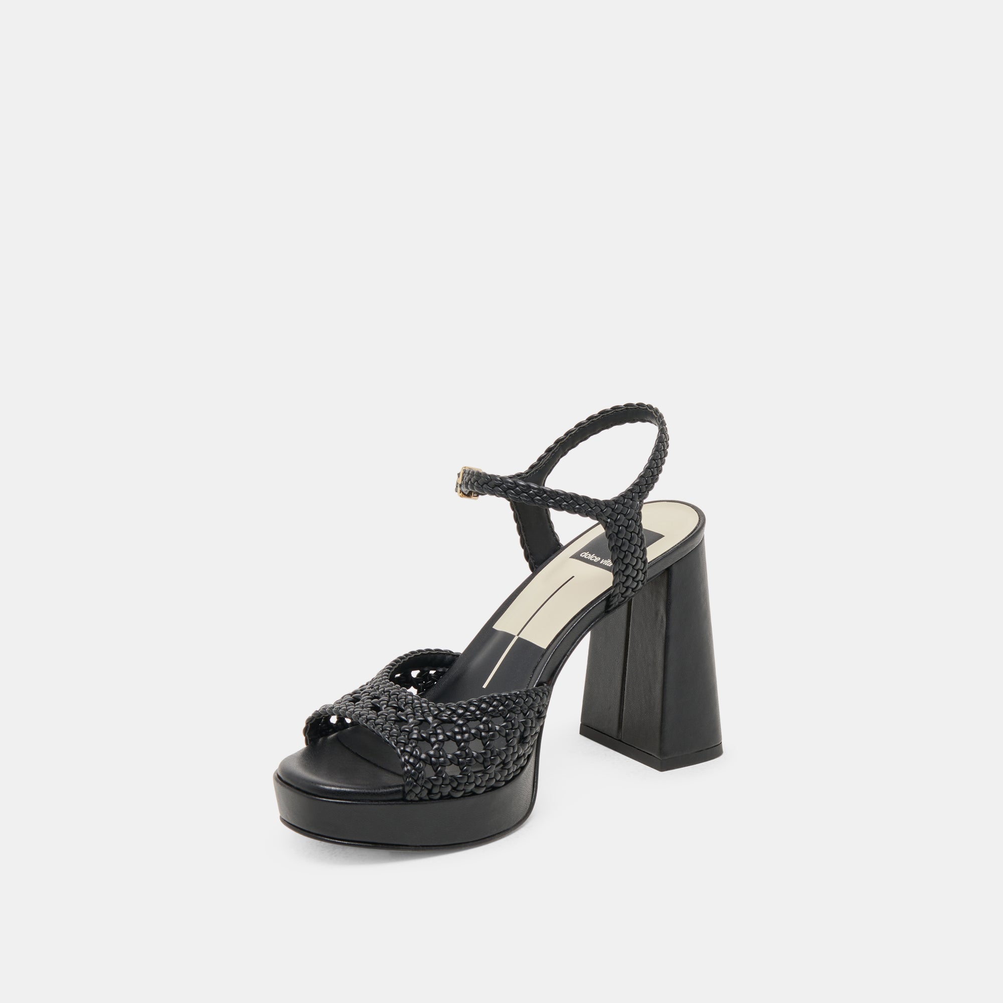 PEYTEN WIDE HEELS BLACK WOVEN STELLA
 – Dolce Vita / Dolce Vita