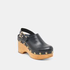 Adelan Black Leather Clogs / Dolce Vita