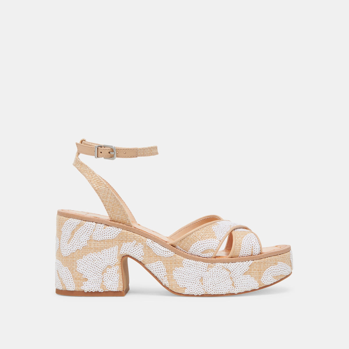 ENIKO HEELS NATURAL MULTI FLORAL SEQUIN
 – Dolce Vita / Dolce Vita