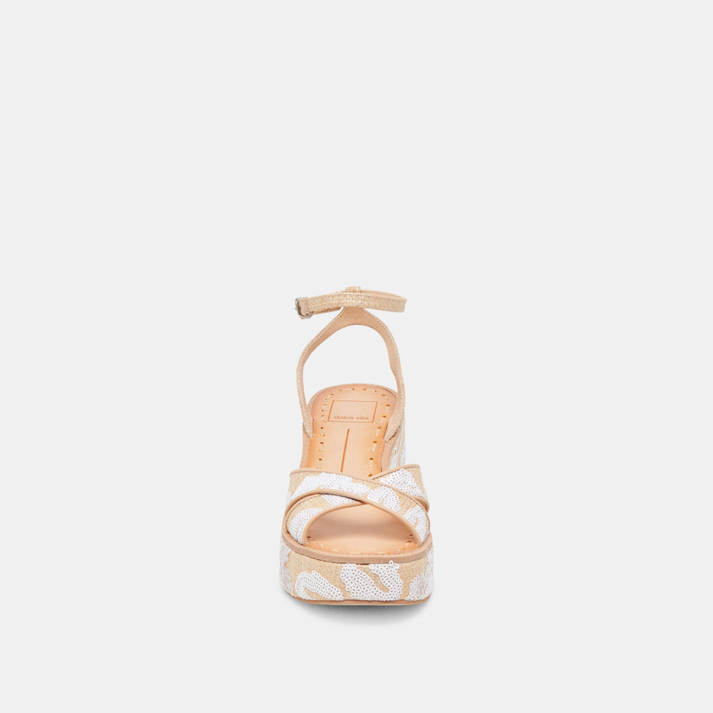 ENIKO HEELS NATURAL MULTI FLORAL SEQUIN
 – Dolce Vita / Dolce Vita
