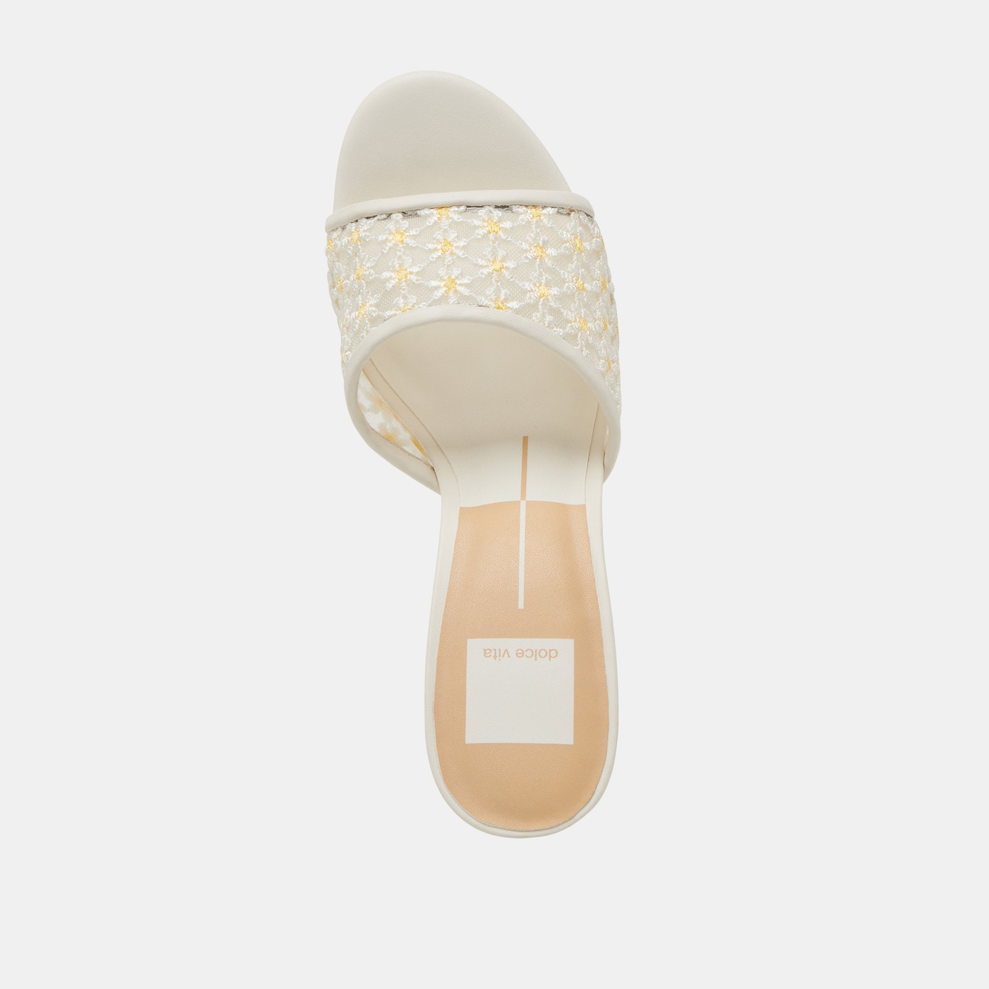 LAVENA FLORAL HEELS WHITE YELLOW FLORAL MESH
 – Dolce Vita / Dolce Vita