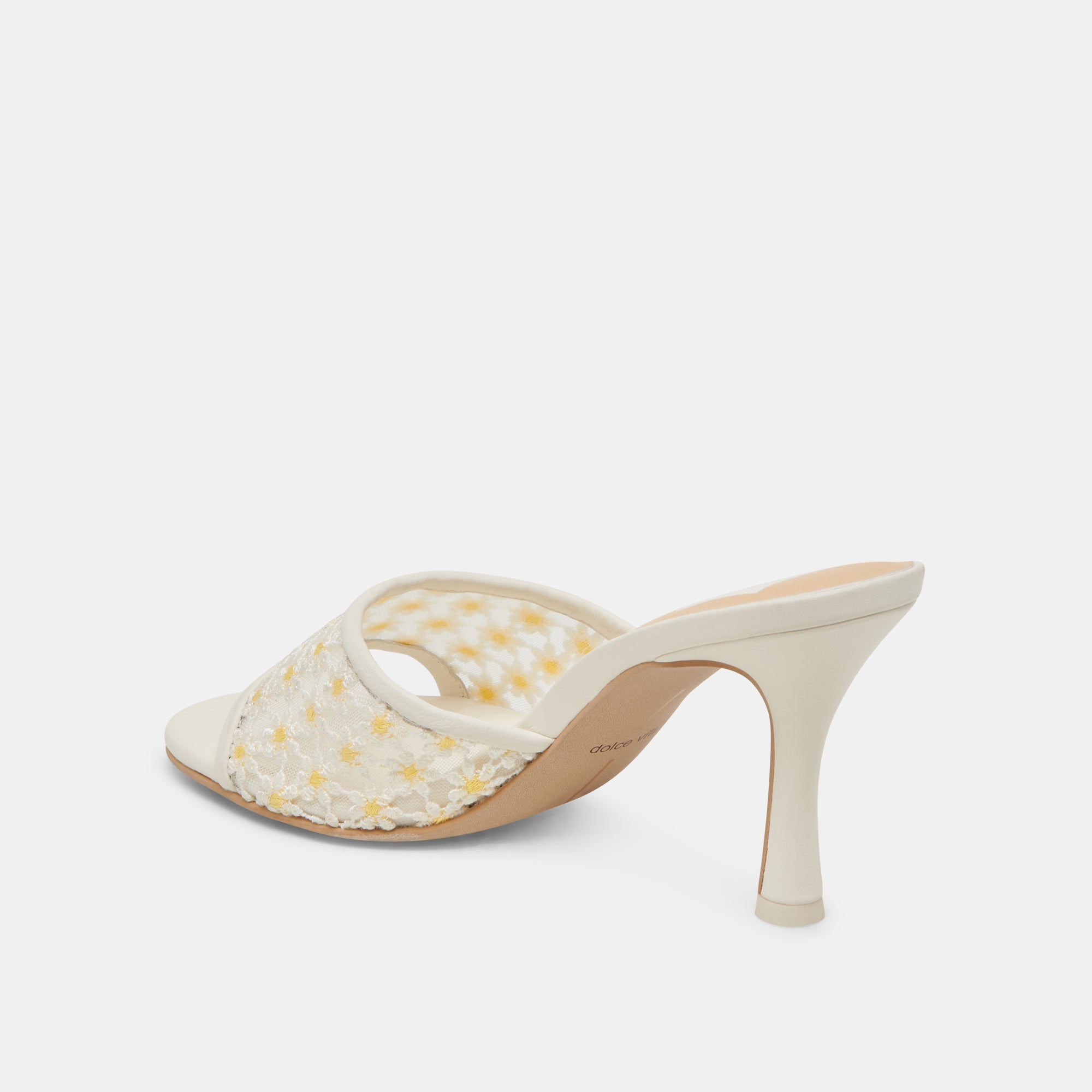 LAVENA FLORAL HEELS WHITE YELLOW FLORAL MESH
 – Dolce Vita / Dolce Vita