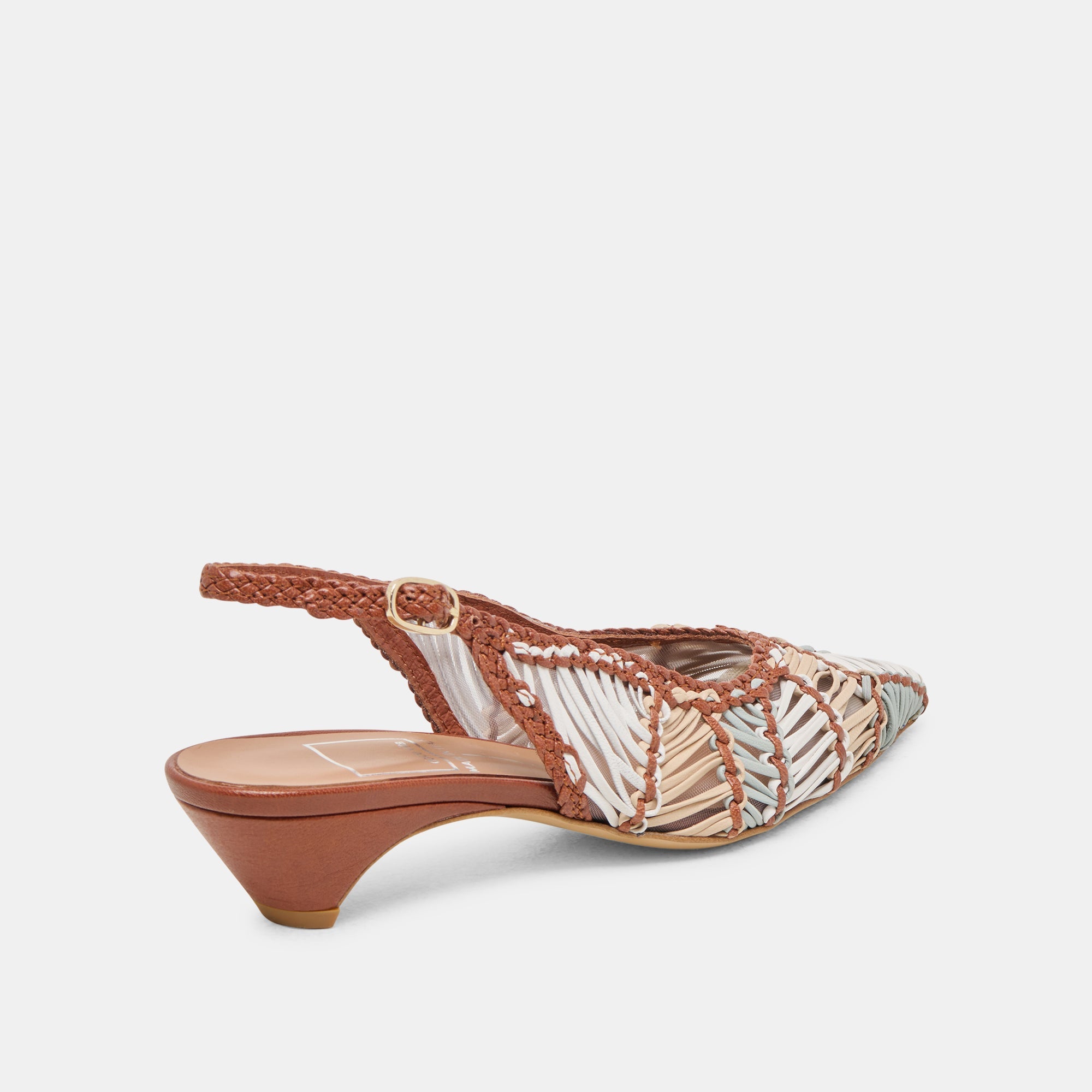 Dafney Tan Multi Woven Leather Heels / Dolce Vita
