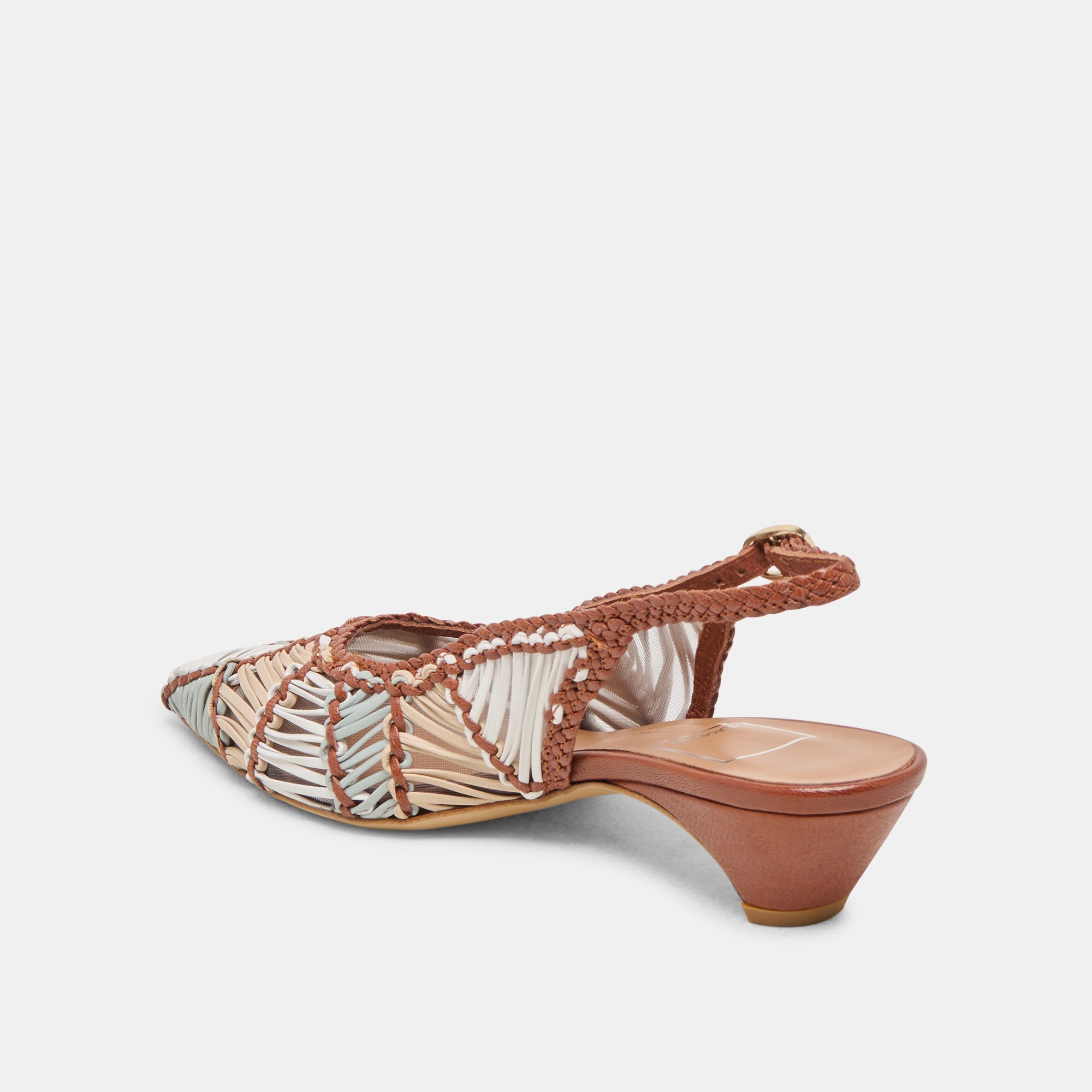 Dafney Tan Multi Woven Leather Heels / Dolce Vita