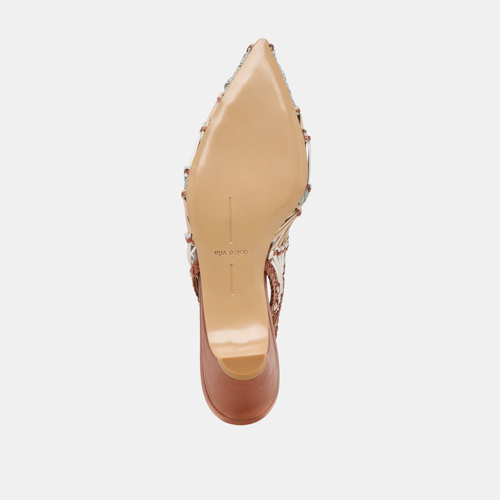 Dafney Tan Multi Woven Leather Heels / Dolce Vita