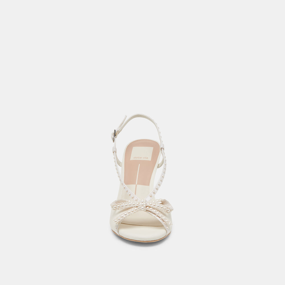 LONNY PEARL HEELS WHITE SATIN
 – Dolce Vita / Dolce Vita