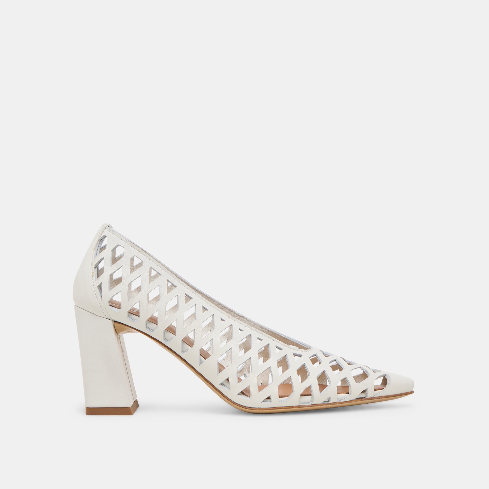 Tanya Bone Woven Leather Heels / Dolce Vita
