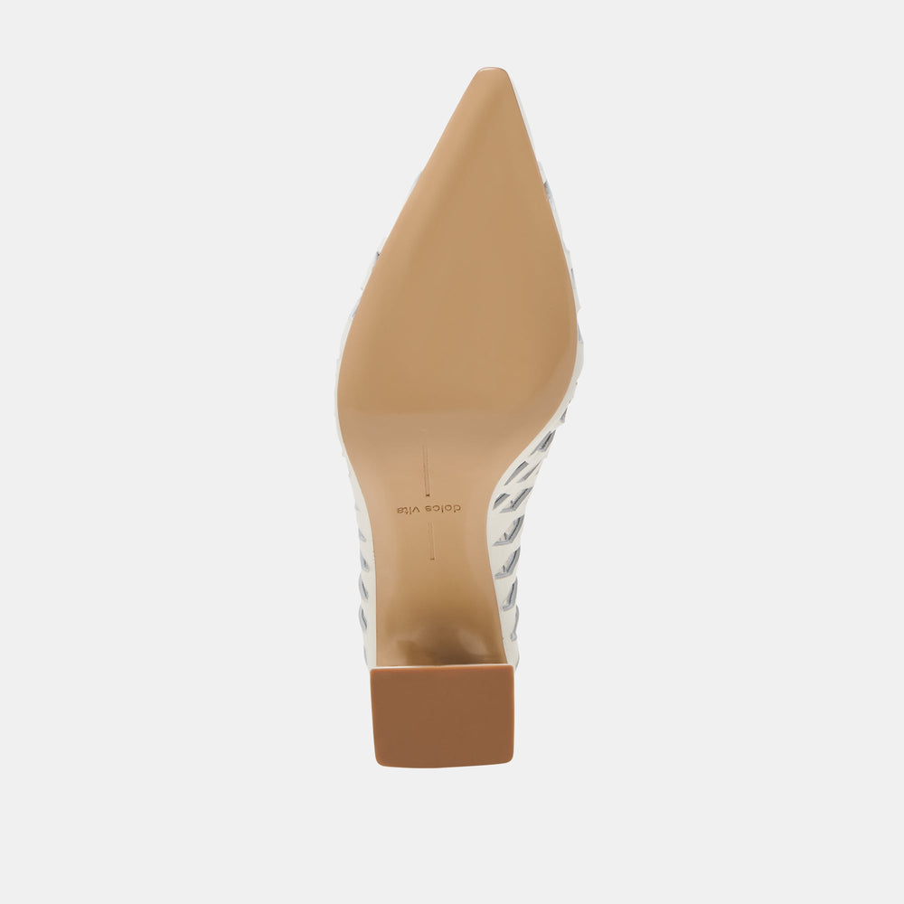 Tanya Bone Woven Leather Heels / Dolce Vita