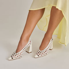Tanya Bone Woven Leather Heels / Dolce Vita