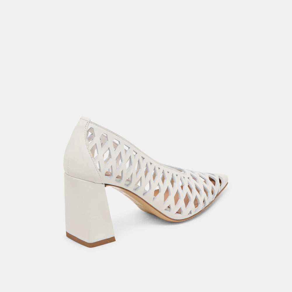 Tanya Bone Woven Leather Heels / Dolce Vita
