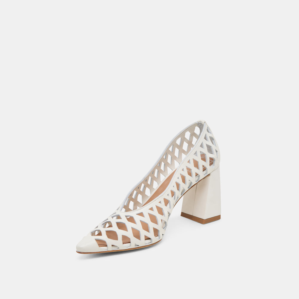 Tanya Bone Woven Leather Heels / Dolce Vita