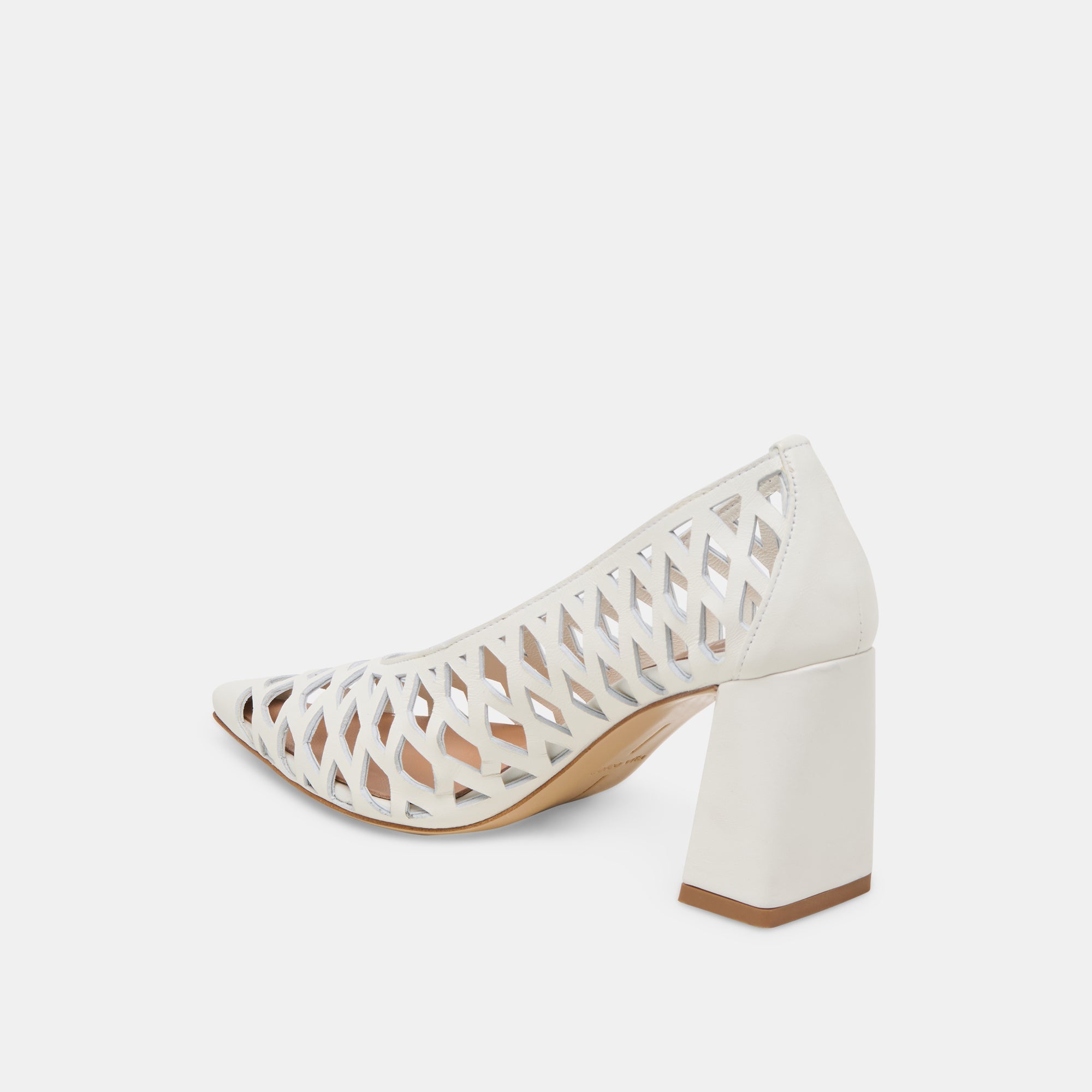Tanya Bone Woven Leather Heels / Dolce Vita