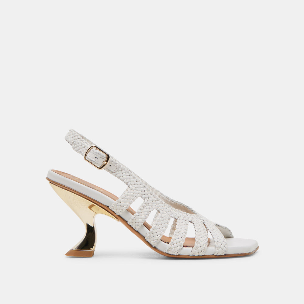 SICILY HEELS WHITE WOVEN LEATHER
 – Dolce Vita / Dolce Vita