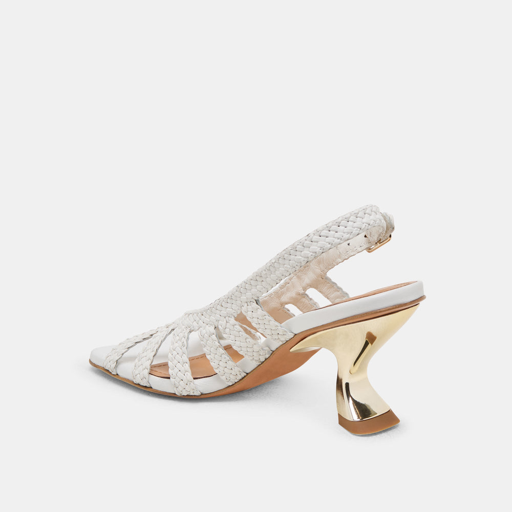 SICILY HEELS WHITE WOVEN LEATHER
 – Dolce Vita / Dolce Vita