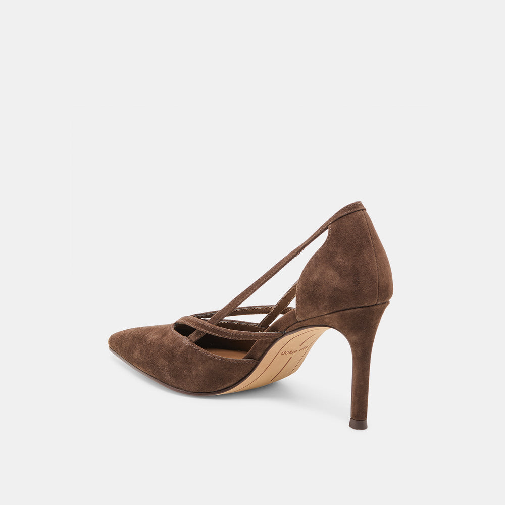 Kaine Dk Brown Suede Heels / Dolce Vita