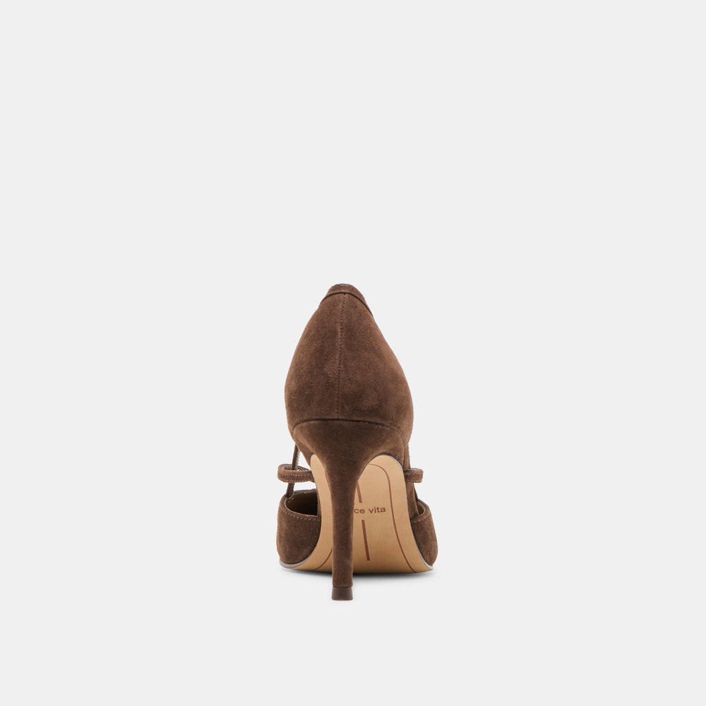 Kaine Dk Brown Suede Heels / Dolce Vita