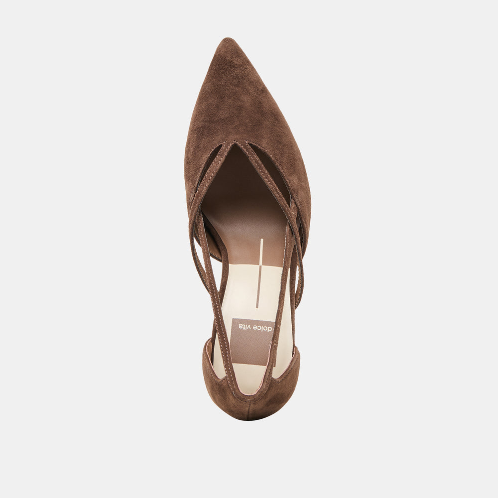 Kaine Dk Brown Suede Heels / Dolce Vita