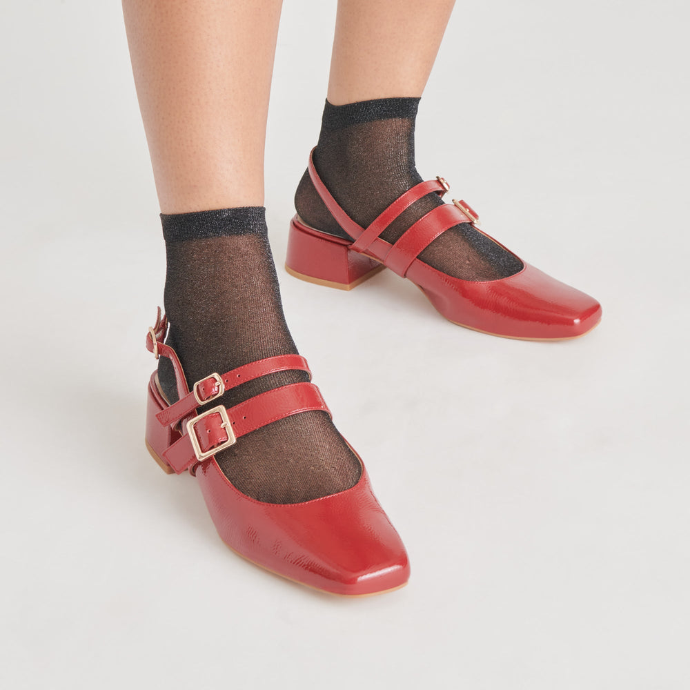 PATZY HEELS CRIMSON CRINKLE PATENT LEATHER
 – Dolce Vita / Dolce Vita