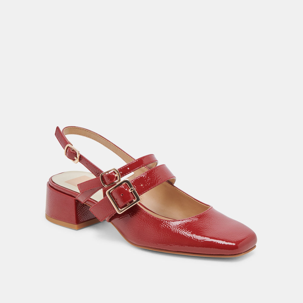 PATZY HEELS CRIMSON CRINKLE PATENT LEATHER
 – Dolce Vita / Dolce Vita