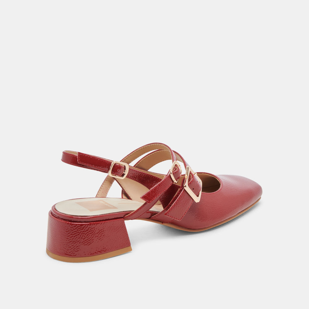 PATZY HEELS CRIMSON CRINKLE PATENT LEATHER
 – Dolce Vita / Dolce Vita