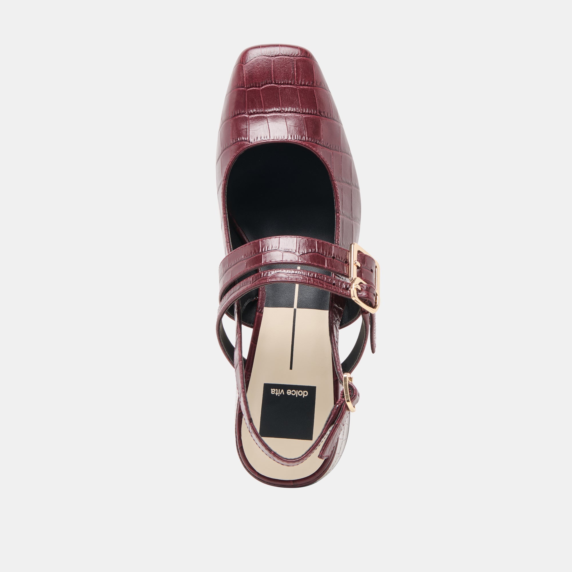 Patzy Oxblood Embossed Leather Heels / Dolce Vita