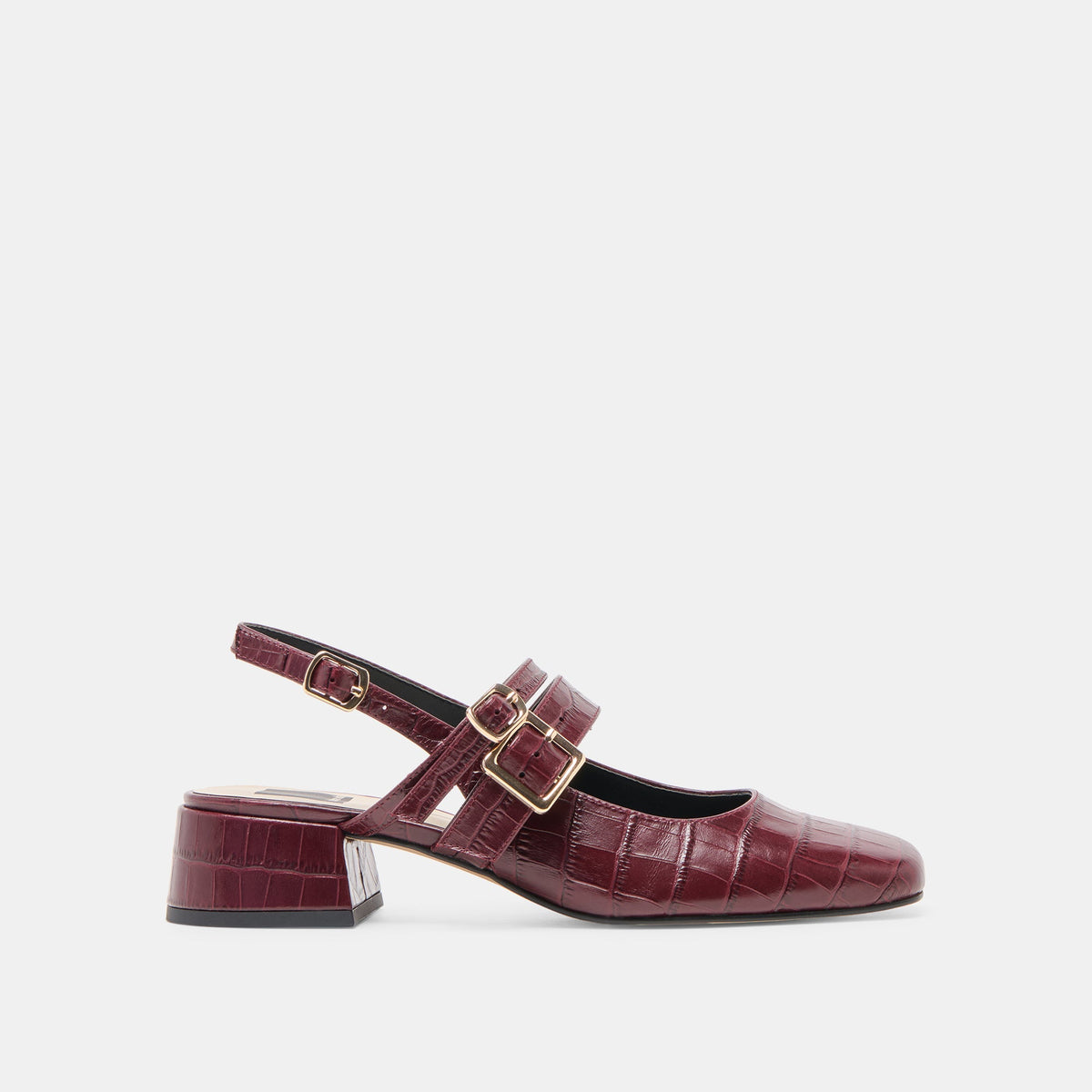 Patzy Oxblood Embossed Leather Heels / Dolce Vita