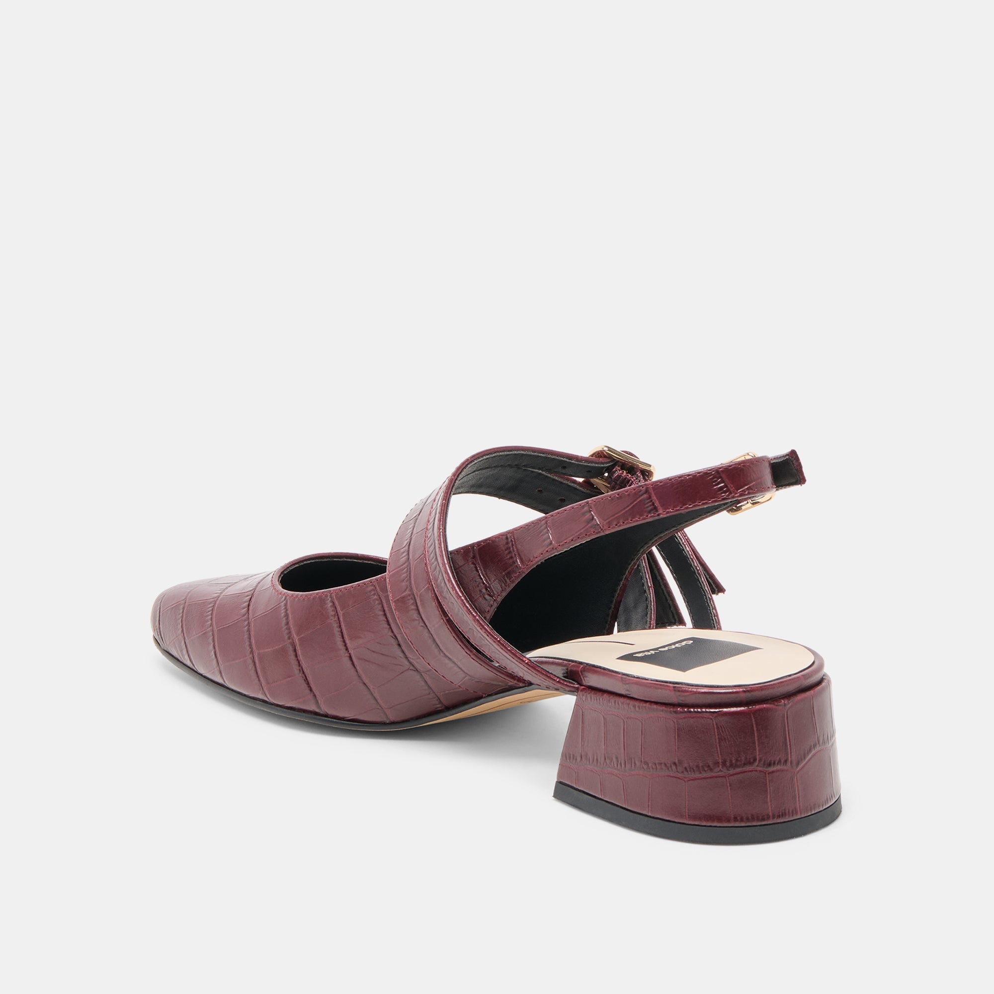 Patzy Oxblood Embossed Leather Heels / Dolce Vita