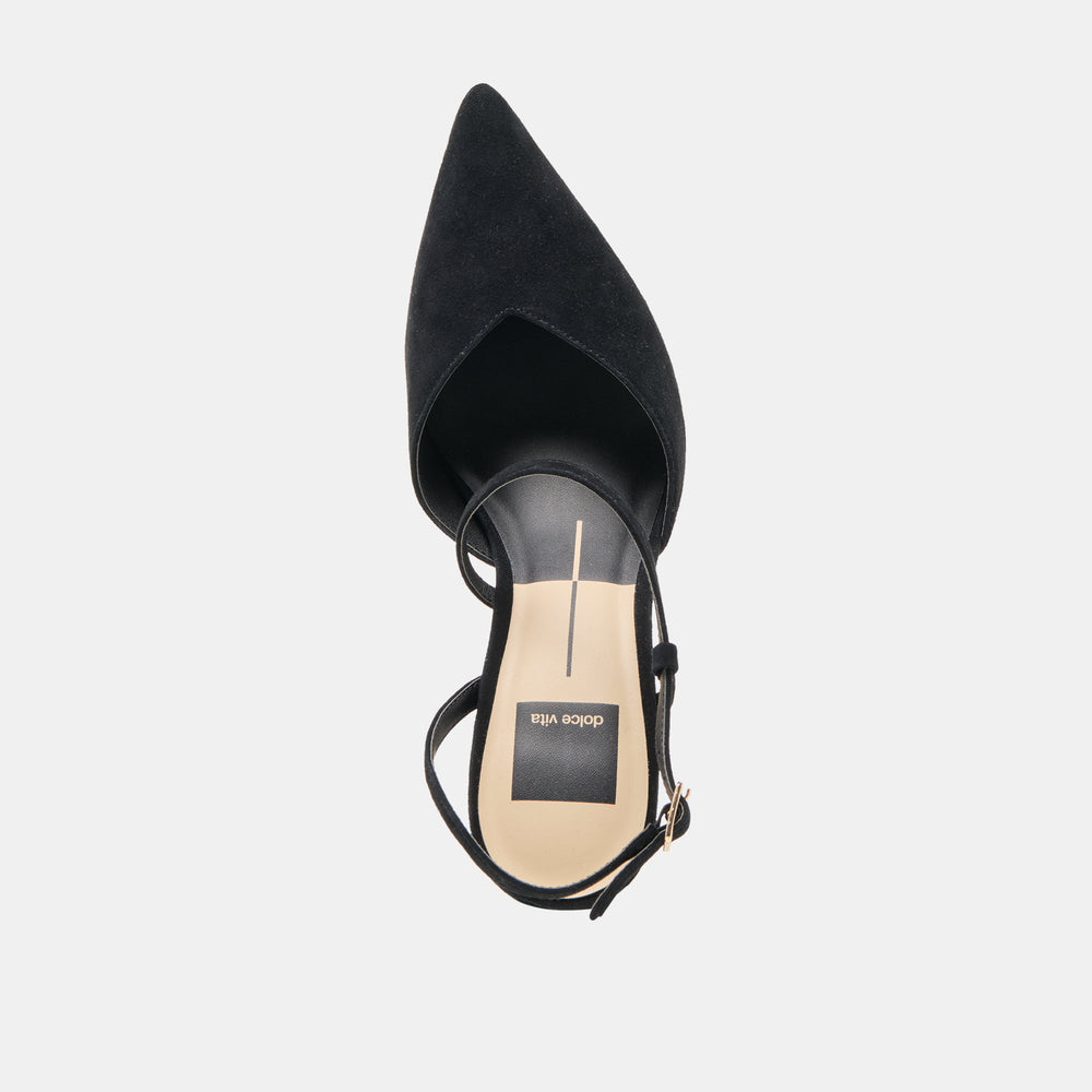 Kamra Onyx Suede Heels / Dolce Vita