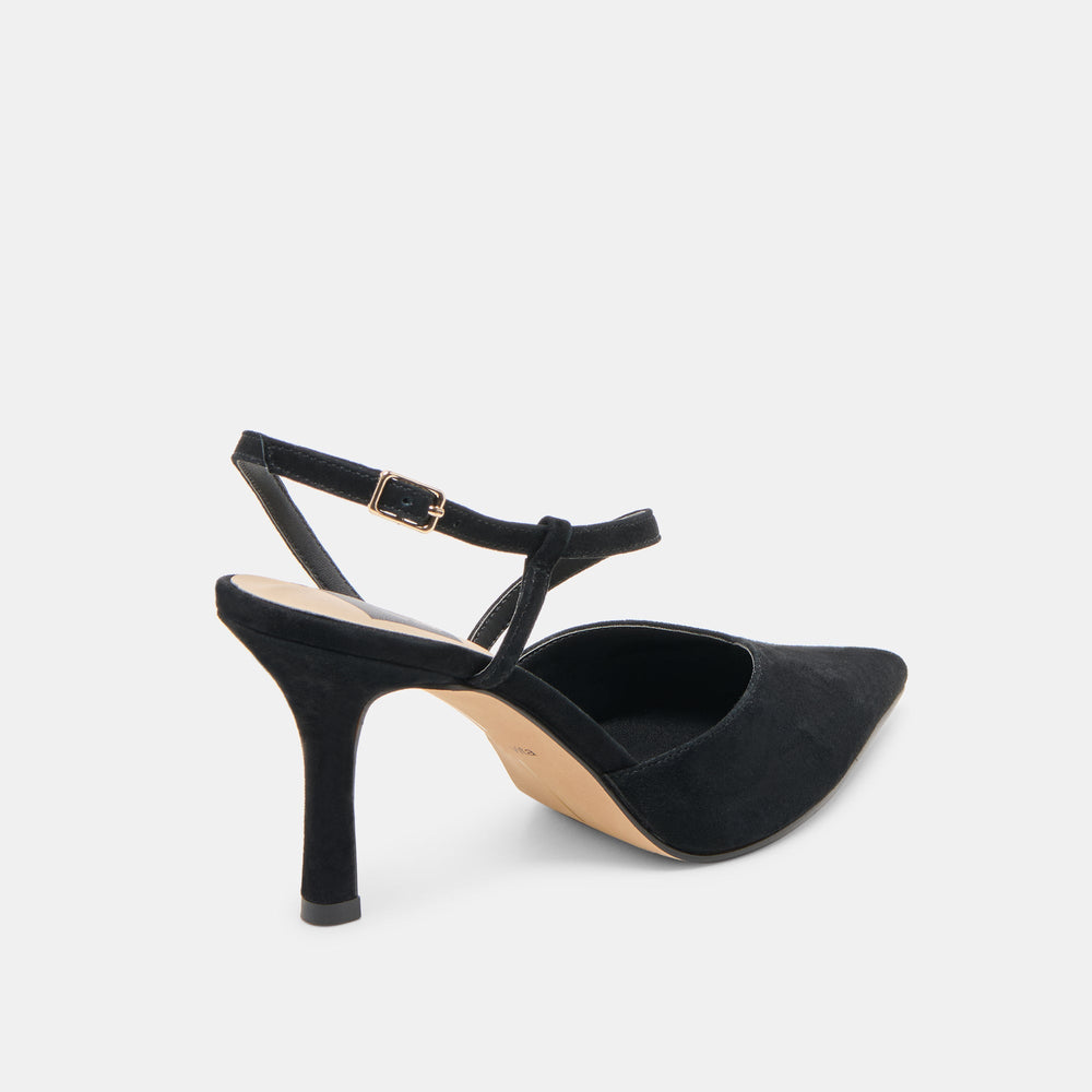 Kamra Onyx Suede Heels / Dolce Vita