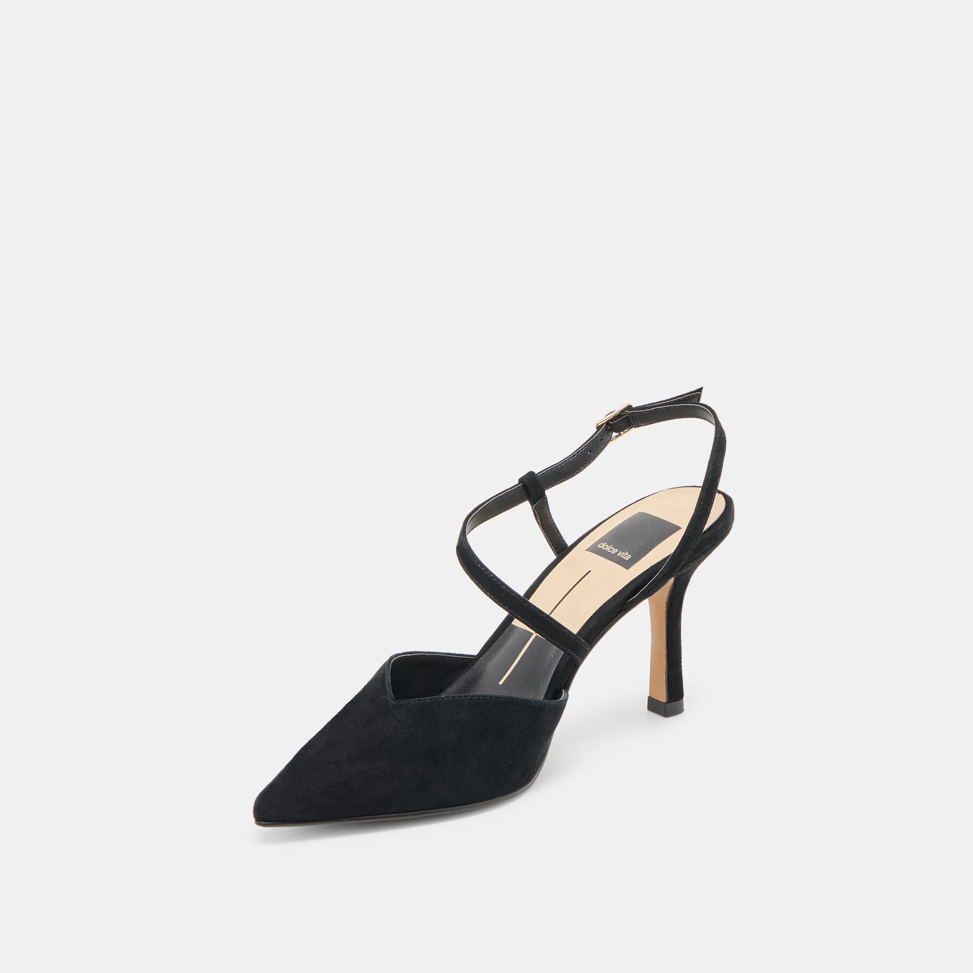 Kamra Onyx Suede Heels / Dolce Vita