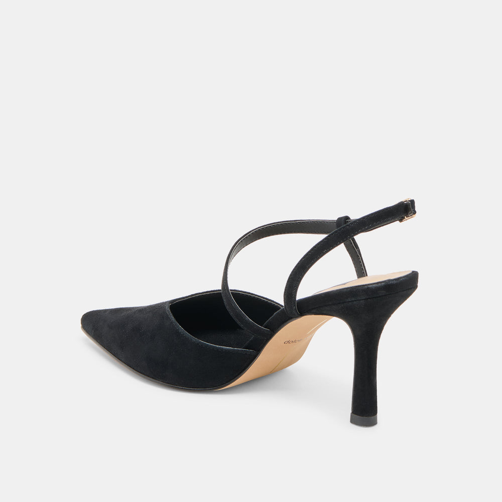 Kamra Onyx Suede Heels / Dolce Vita