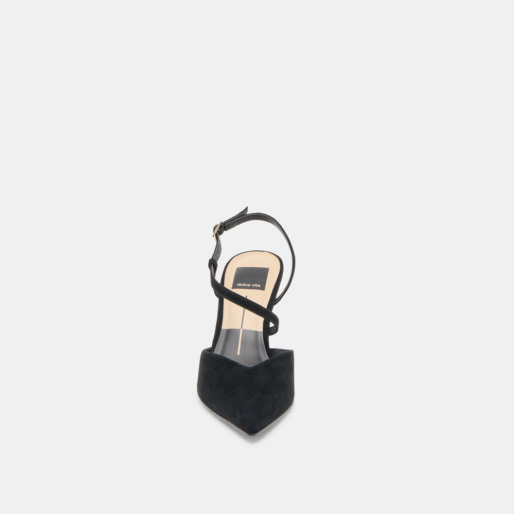 Kamra Onyx Suede Heels / Dolce Vita