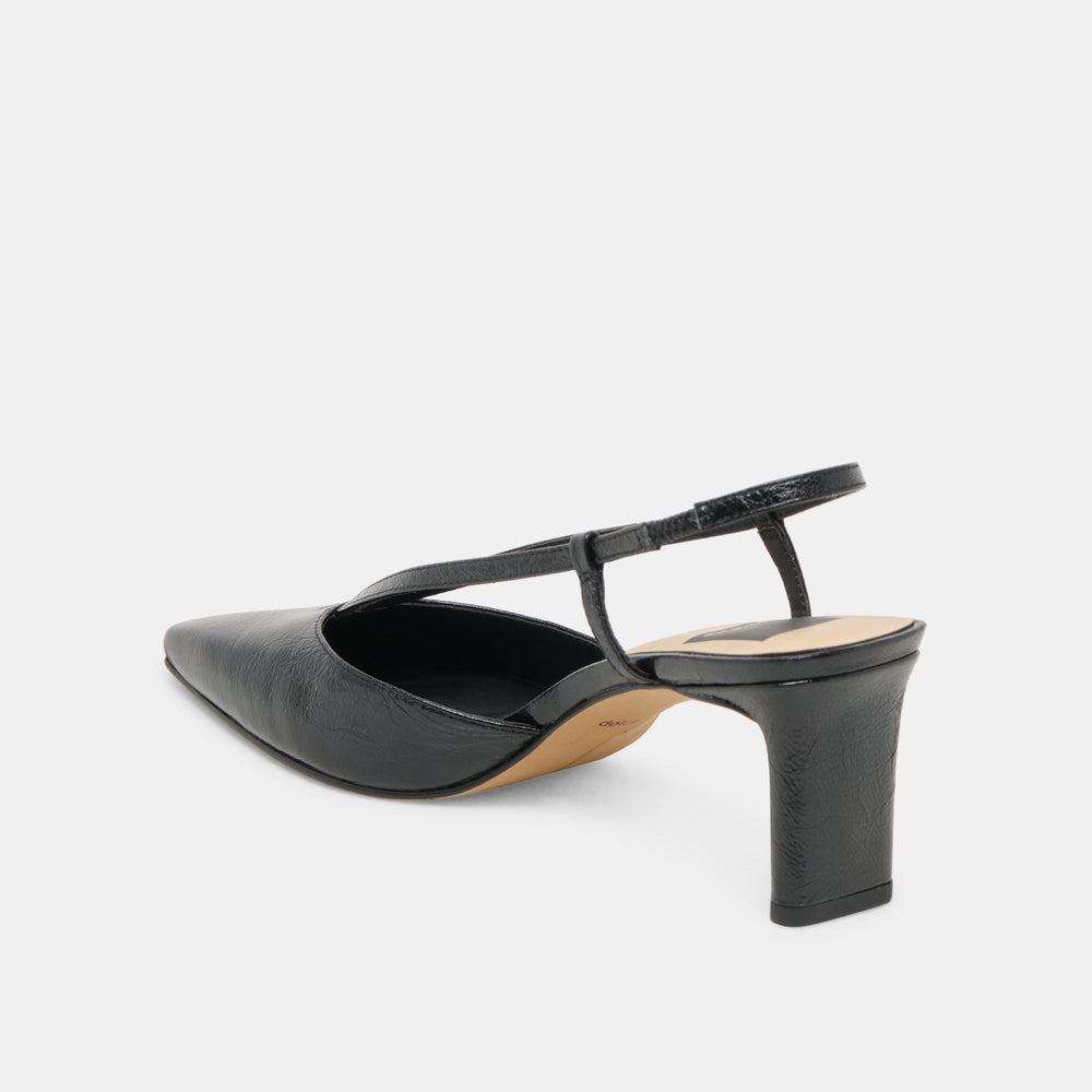 Ginay Black Leather Heels / Dolce Vita