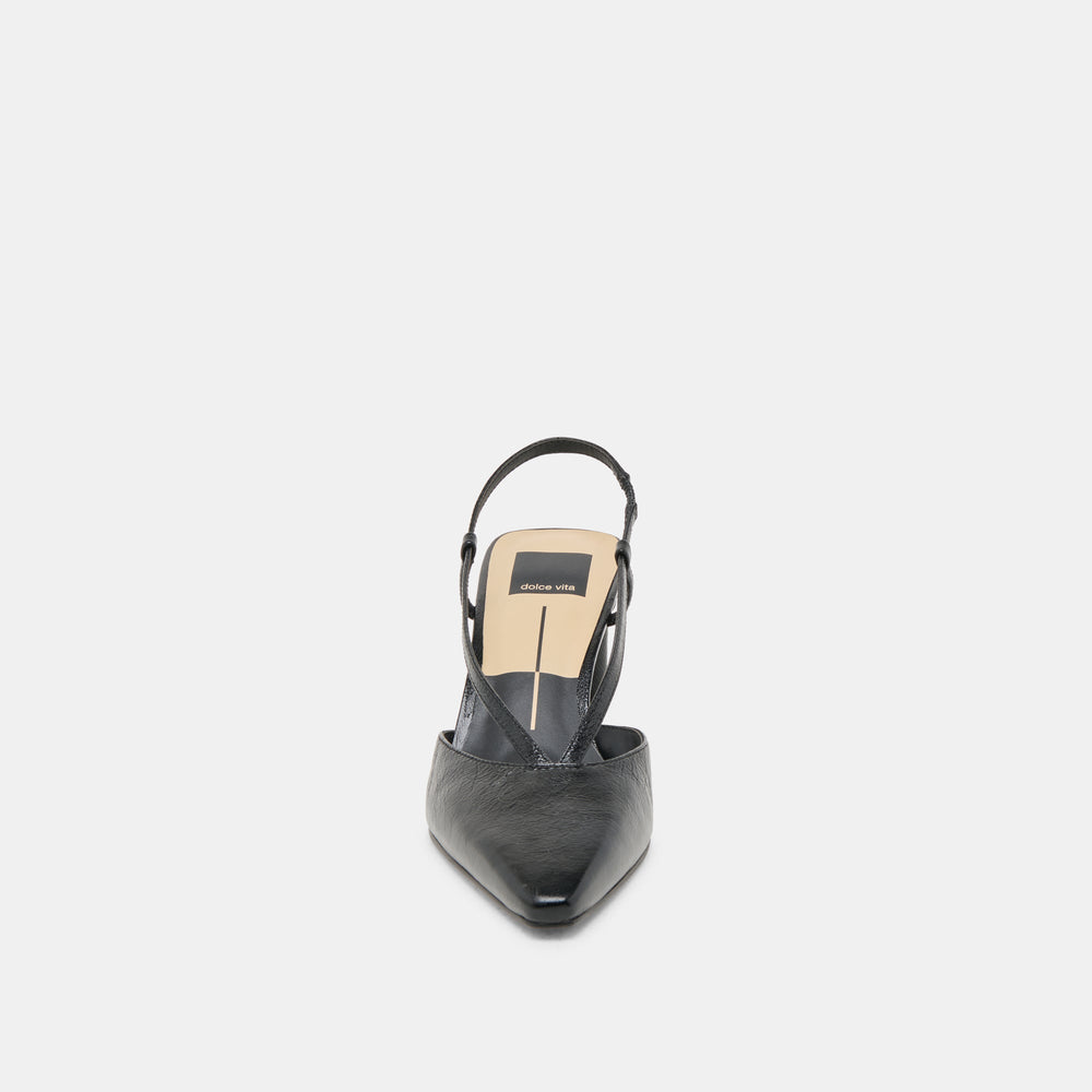 Ginay Black Leather Heels / Dolce Vita