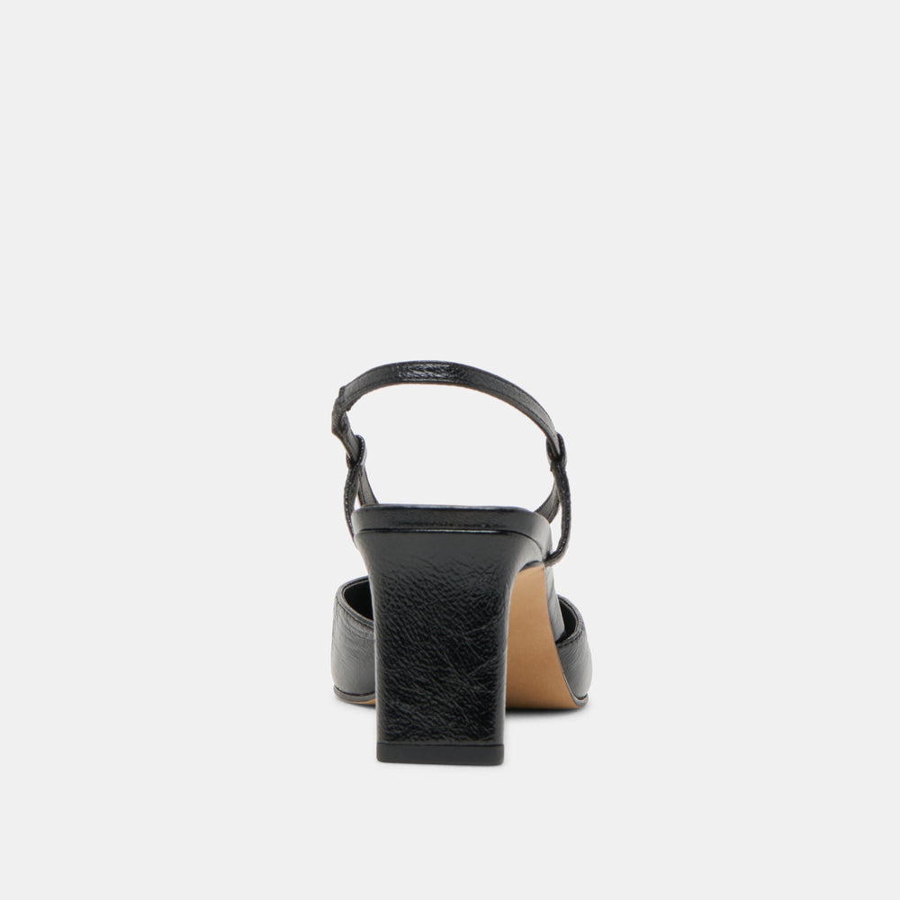 Ginay Black Leather Heels / Dolce Vita