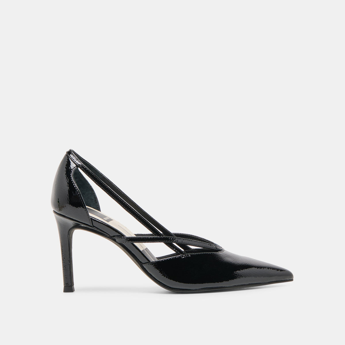 Kaine Midnight Crinkle Patent Leather Heels / Dolce Vita