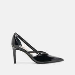 Kaine Midnight Crinkle Patent Leather Heels / Dolce Vita