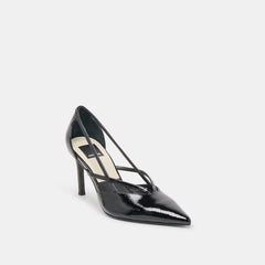 Kaine Midnight Crinkle Patent Leather Heels / Dolce Vita