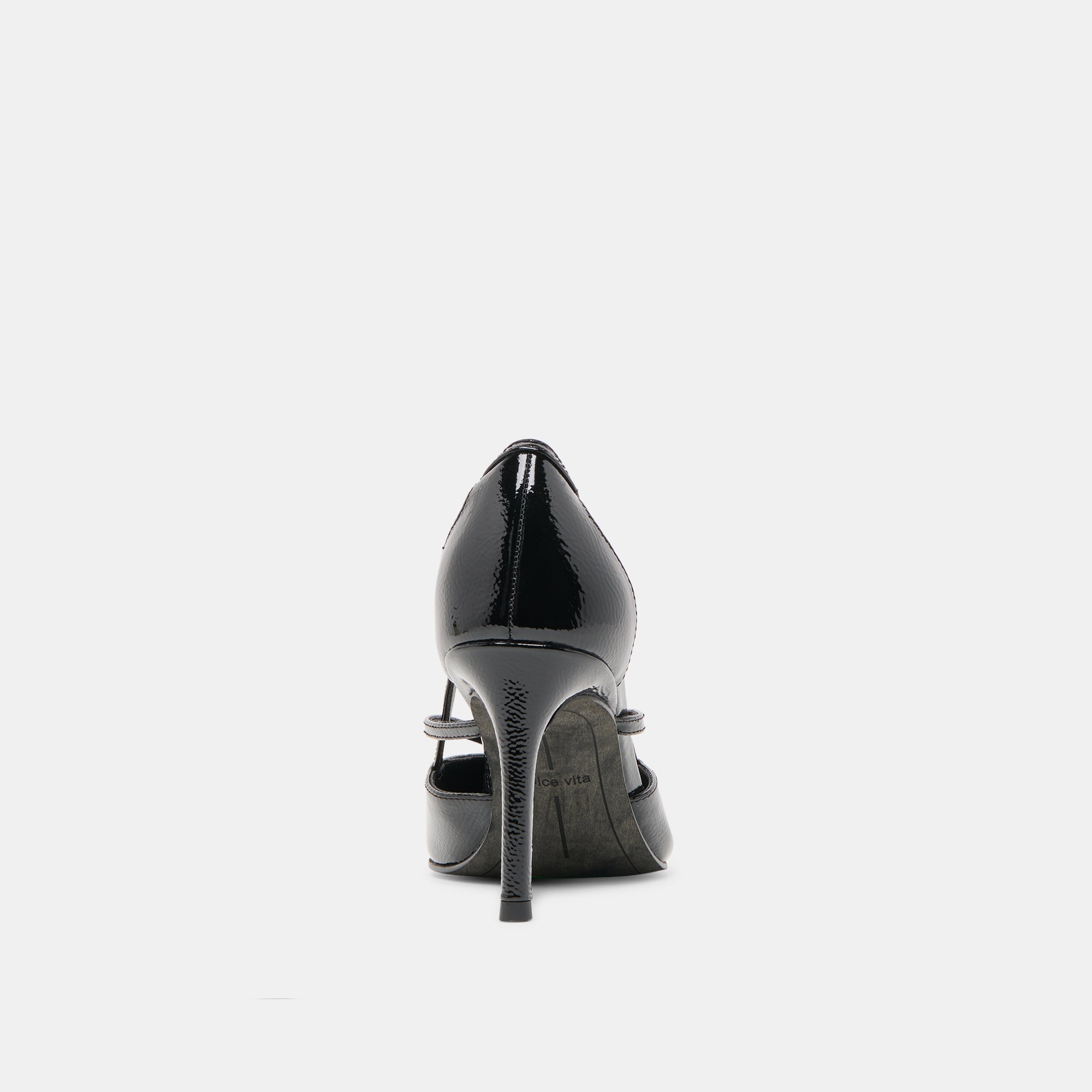 Kaine Midnight Crinkle Patent Leather Heels / Dolce Vita