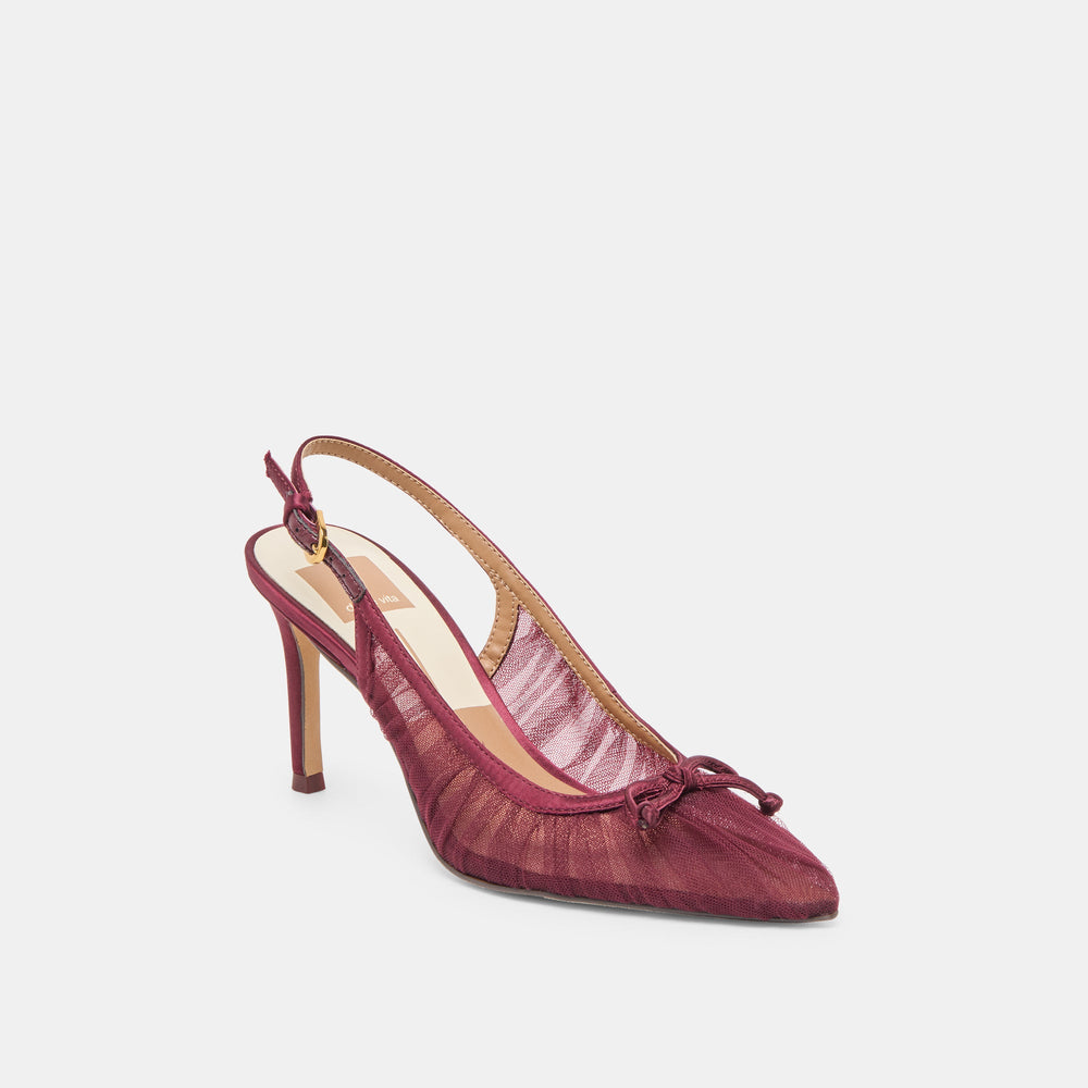 Yela Cranberry Tulle Heels / Dolce Vita