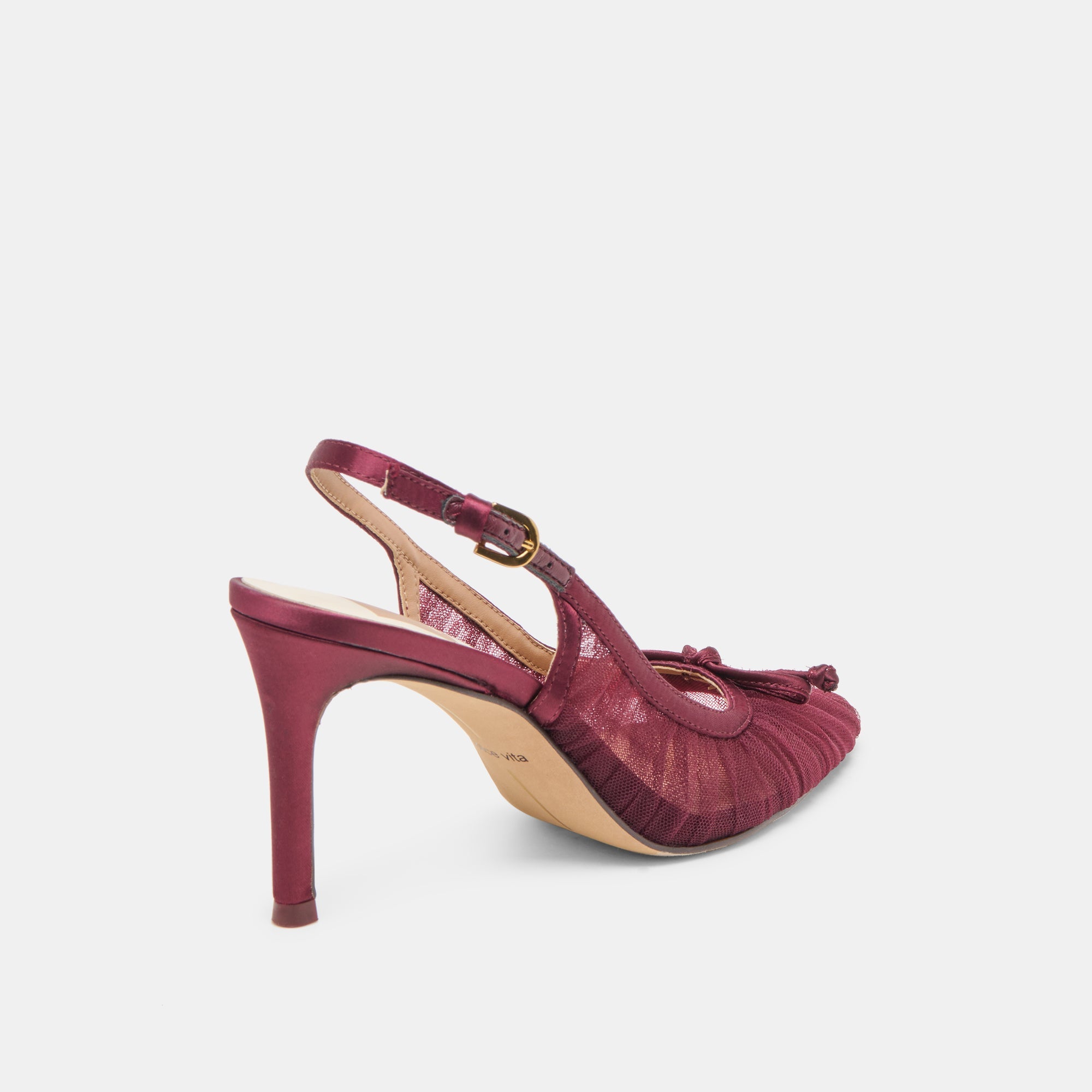 Yela Cranberry Tulle Heels / Dolce Vita