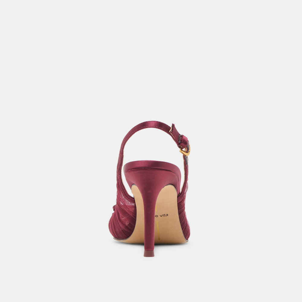 Yela Cranberry Tulle Heels / Dolce Vita