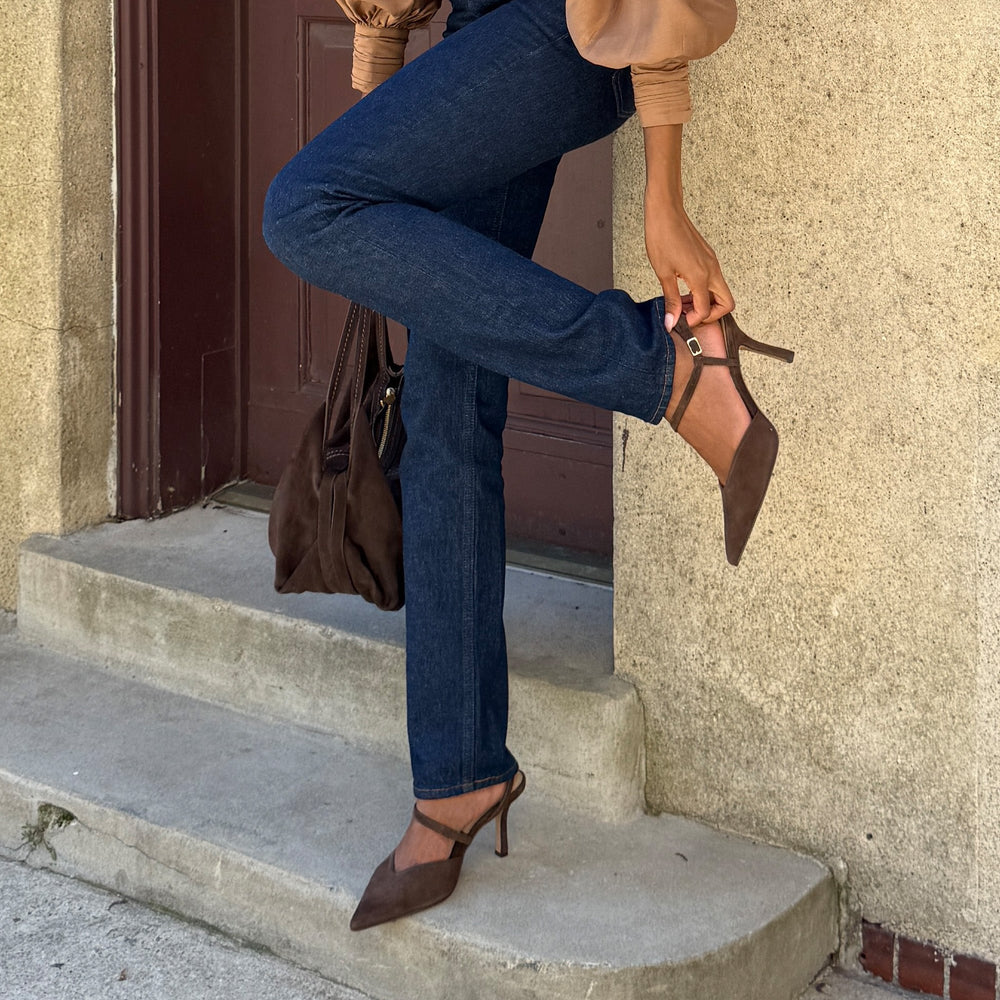 Kamra Dk Brown Suede Heels / Dolce Vita
