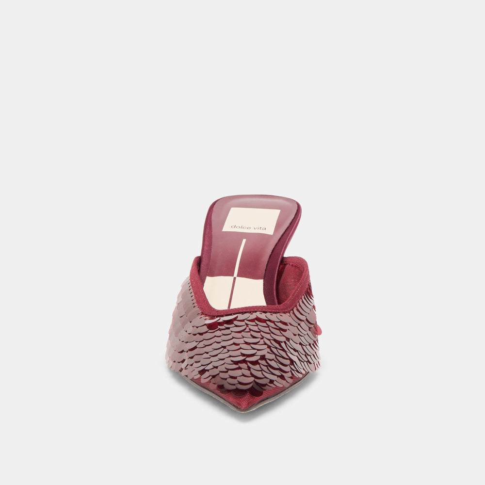 Cleo Cranberry Sequin Heels / Dolce Vita