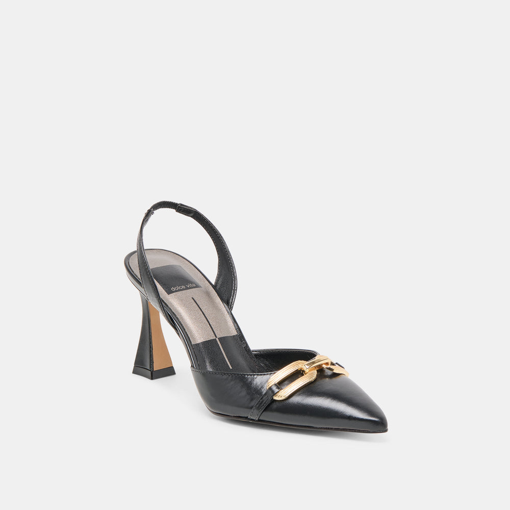 Malik Midnight Crinkle Patent Heels / Dolce Vita