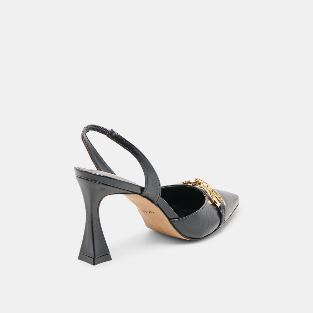Malik Midnight Crinkle Patent Heels / Dolce Vita