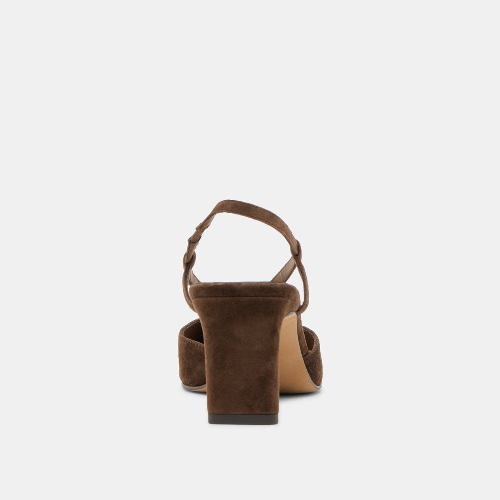 Ginay Dk Brown Suede Heels / Dolce Vita