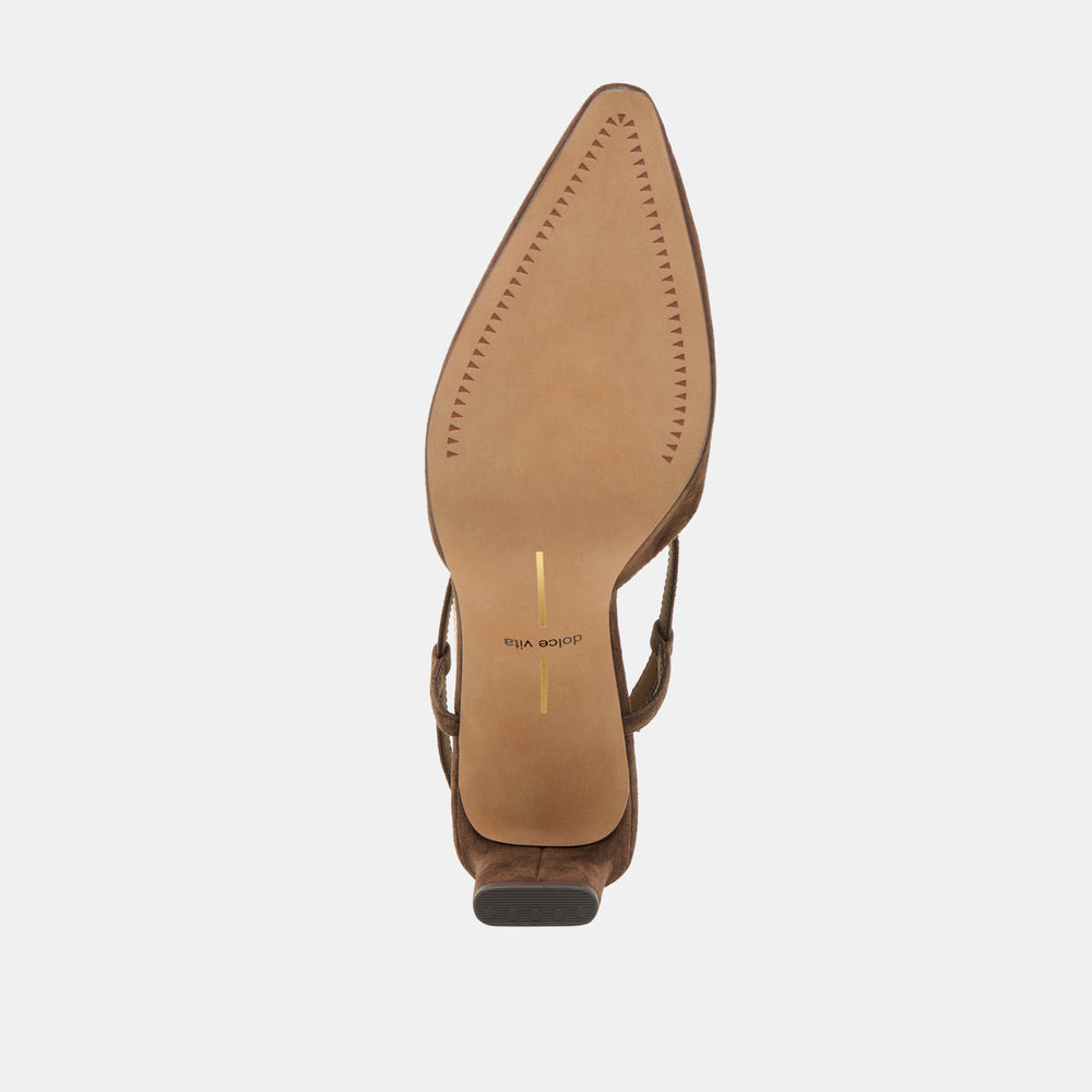 Ginay Dk Brown Suede Heels / Dolce Vita