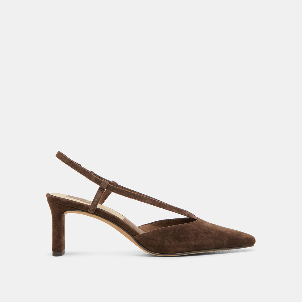 Ginay Dk Brown Suede Heels / Dolce Vita